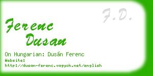 ferenc dusan business card